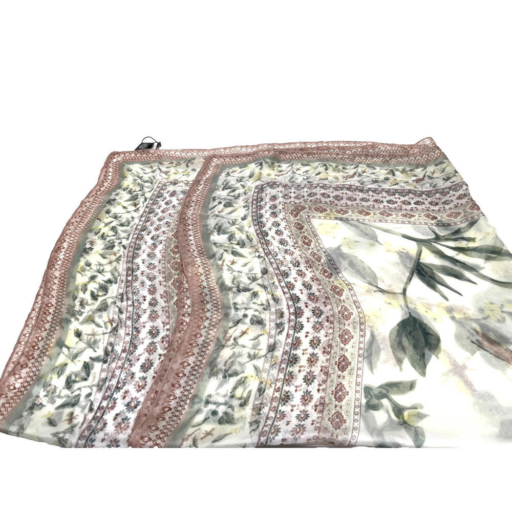 Vince Camuto Floral Bordered 48" Square Scarf NWOT